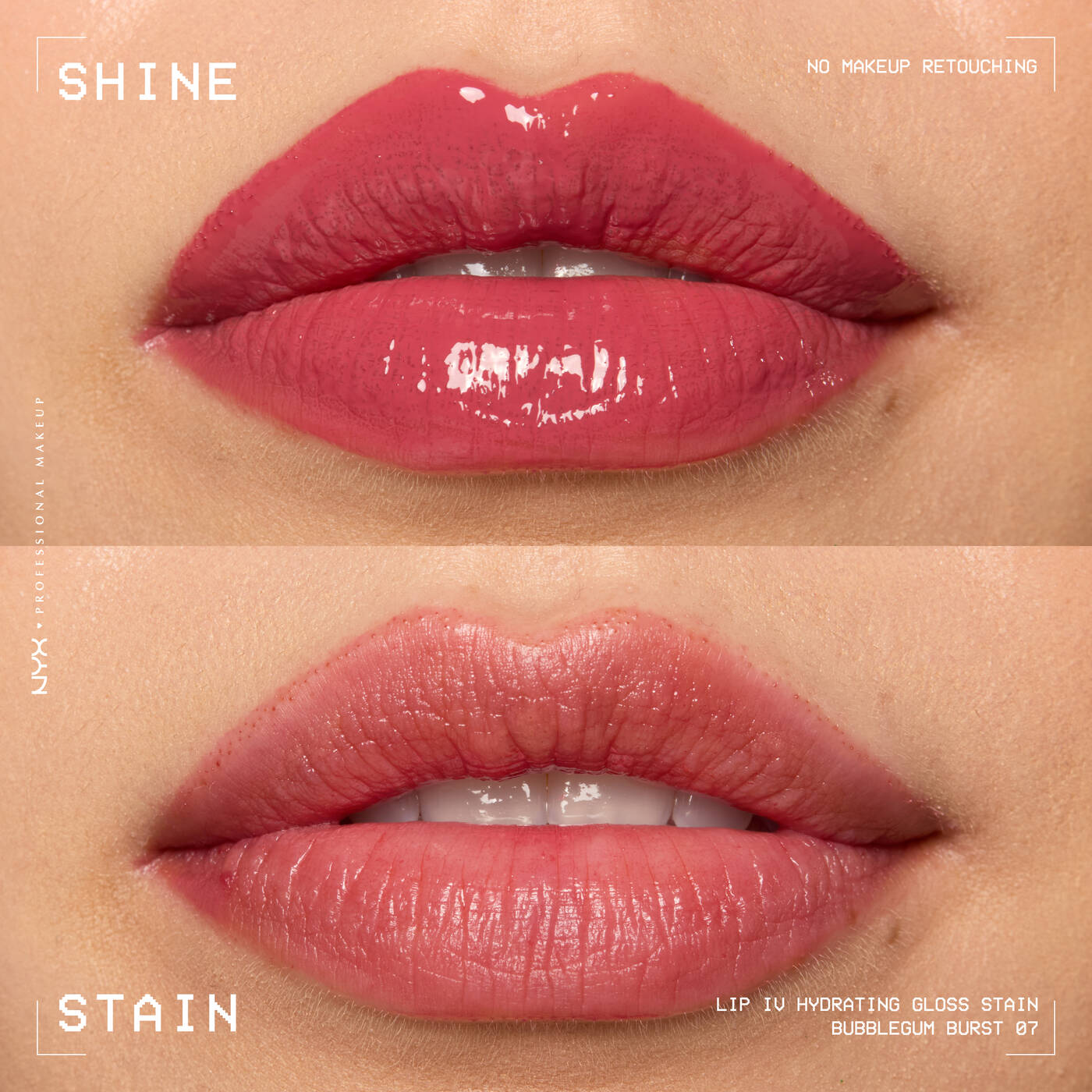 NYX- Lip I.V. Hydrating Lip Gloss Stain- 07 Bubblegum Burst