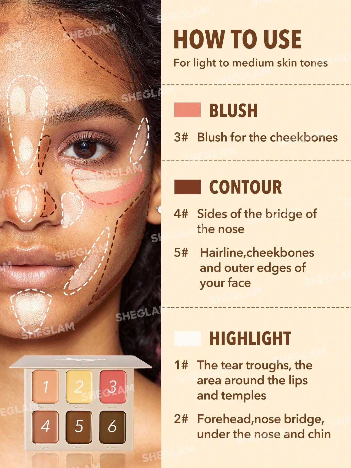 SHEGLAM STEREO FACE SIX COLOR PALETTE
