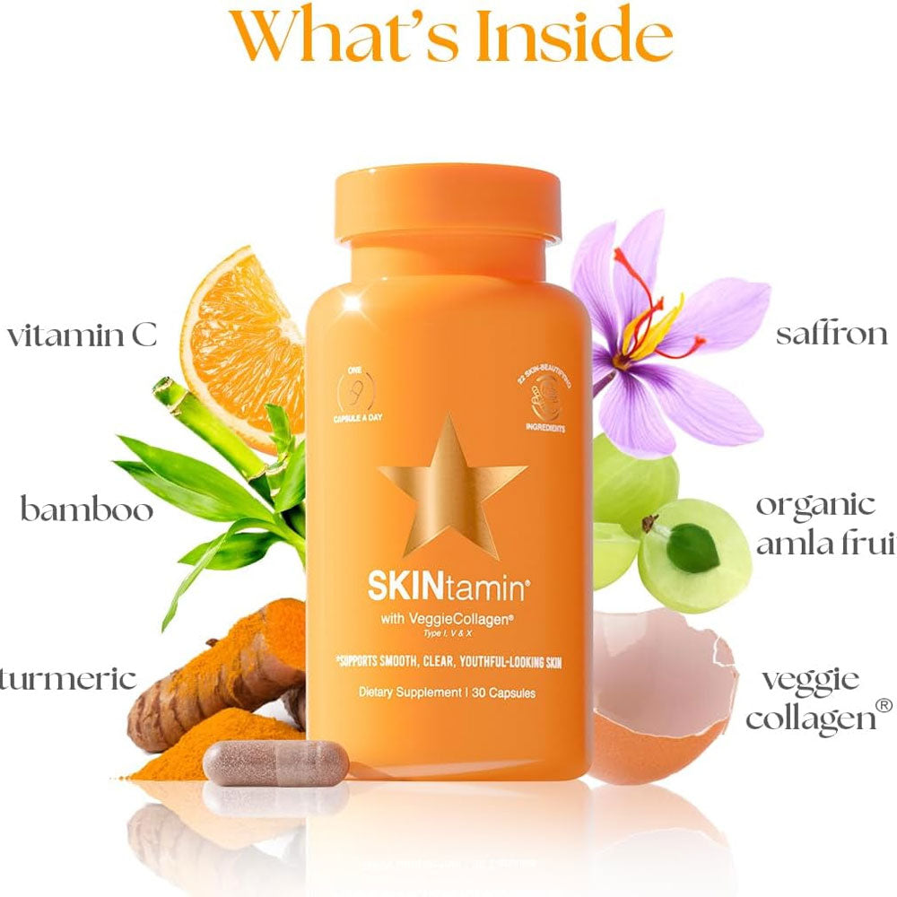 SKINtamin Vitamin for Skin Health & Collagen Support - 30 Capsules