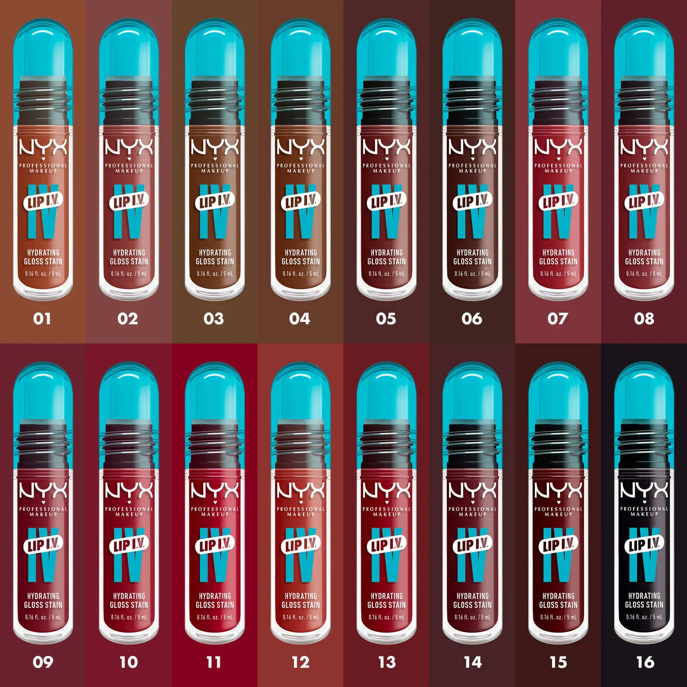 NYX- Lip I.V. Hydrating Lip Gloss Stain- 06 Espresso Soak