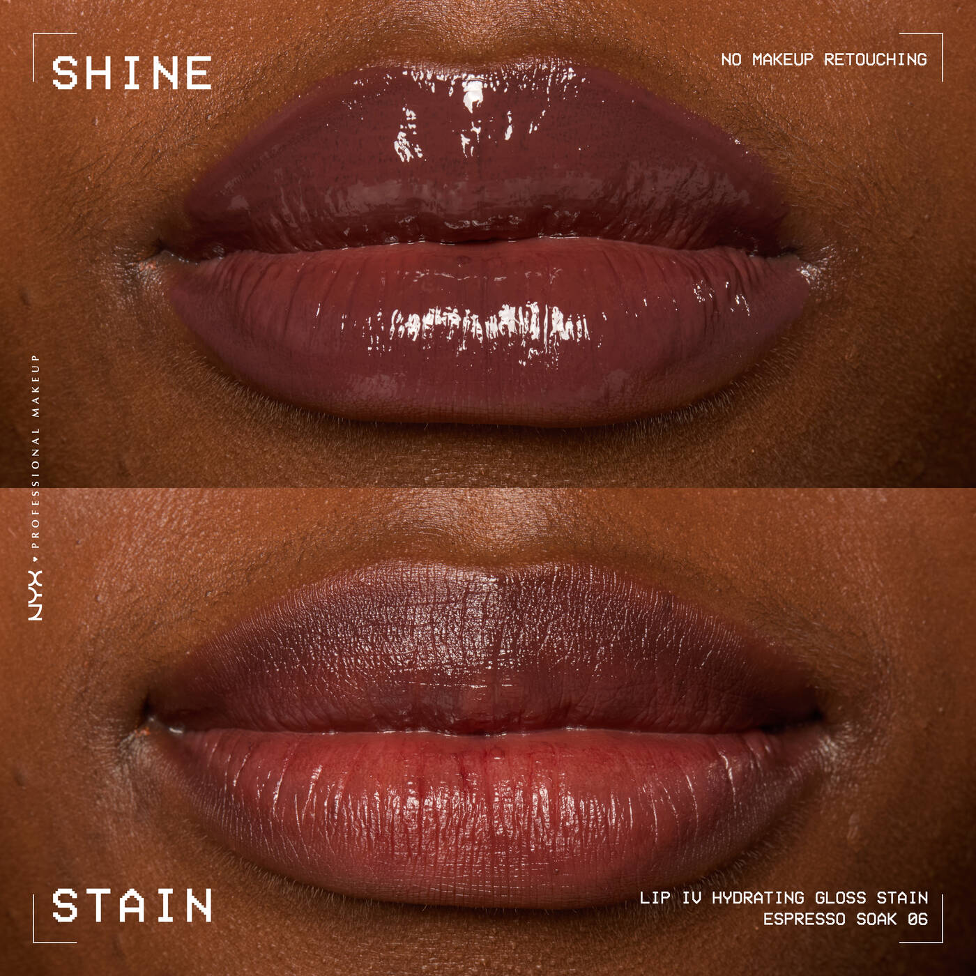 NYX- Lip I.V. Hydrating Lip Gloss Stain- 06 Espresso Soak