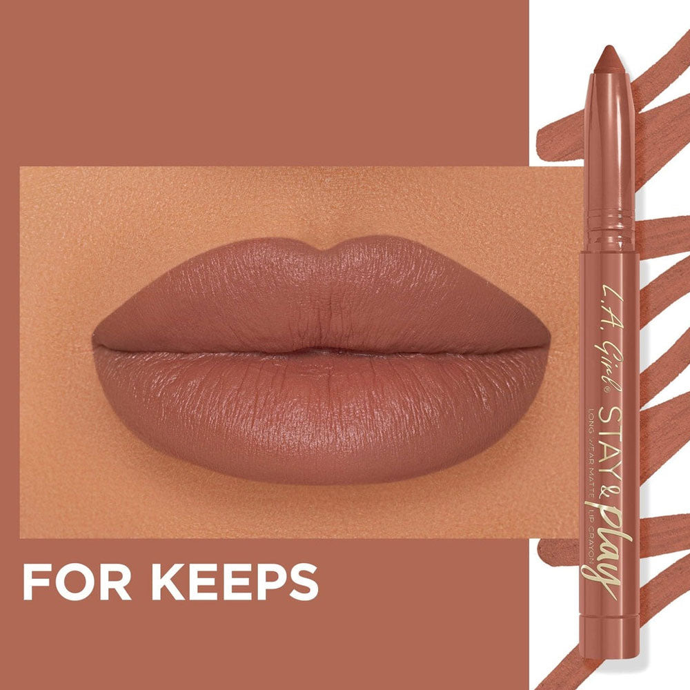 L.A. Girl Lipstick - Stay & Play Lip Crayon - GLC732 - For Keeps