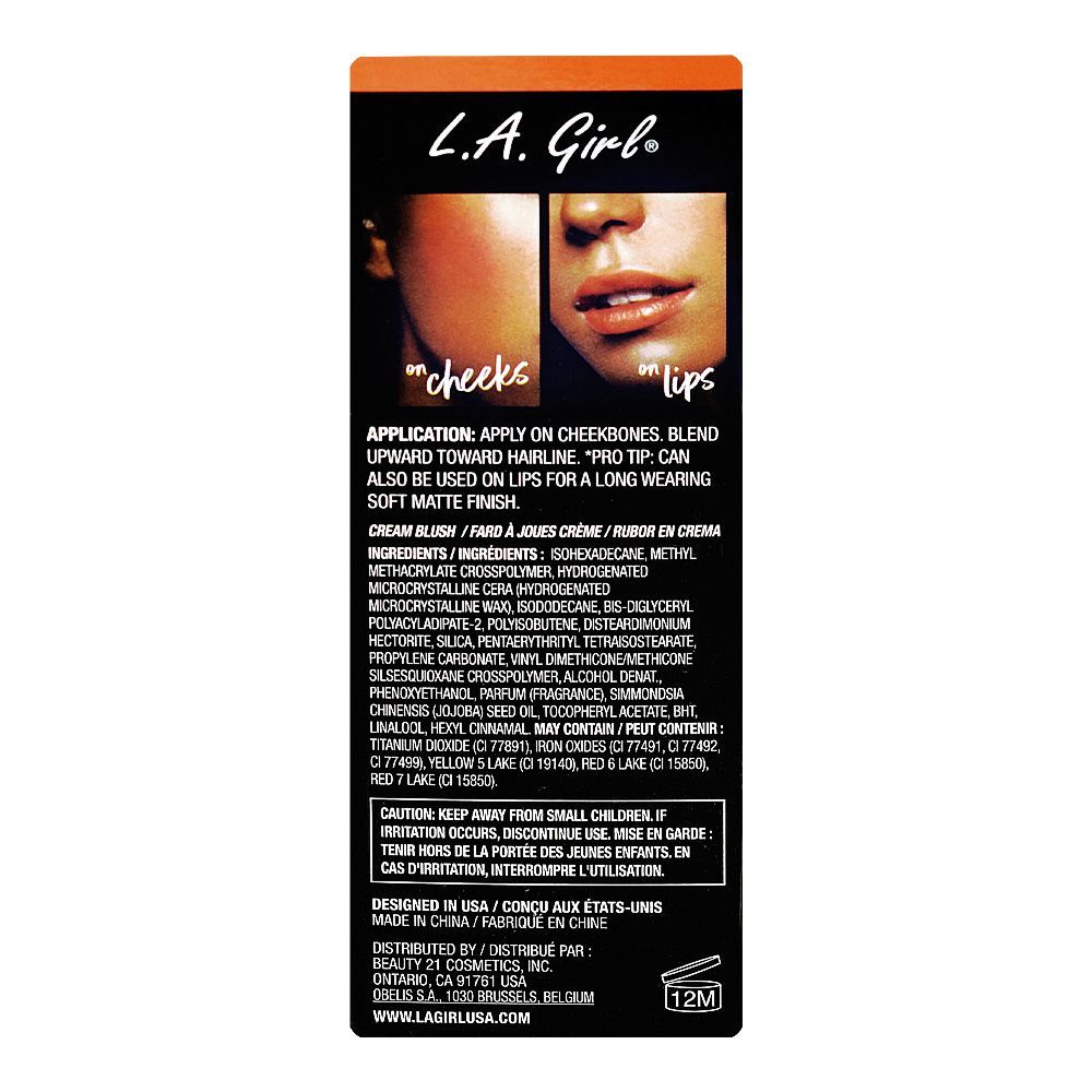 L.A. Girl Soft Matte Cream Blush - Cutie GBL440