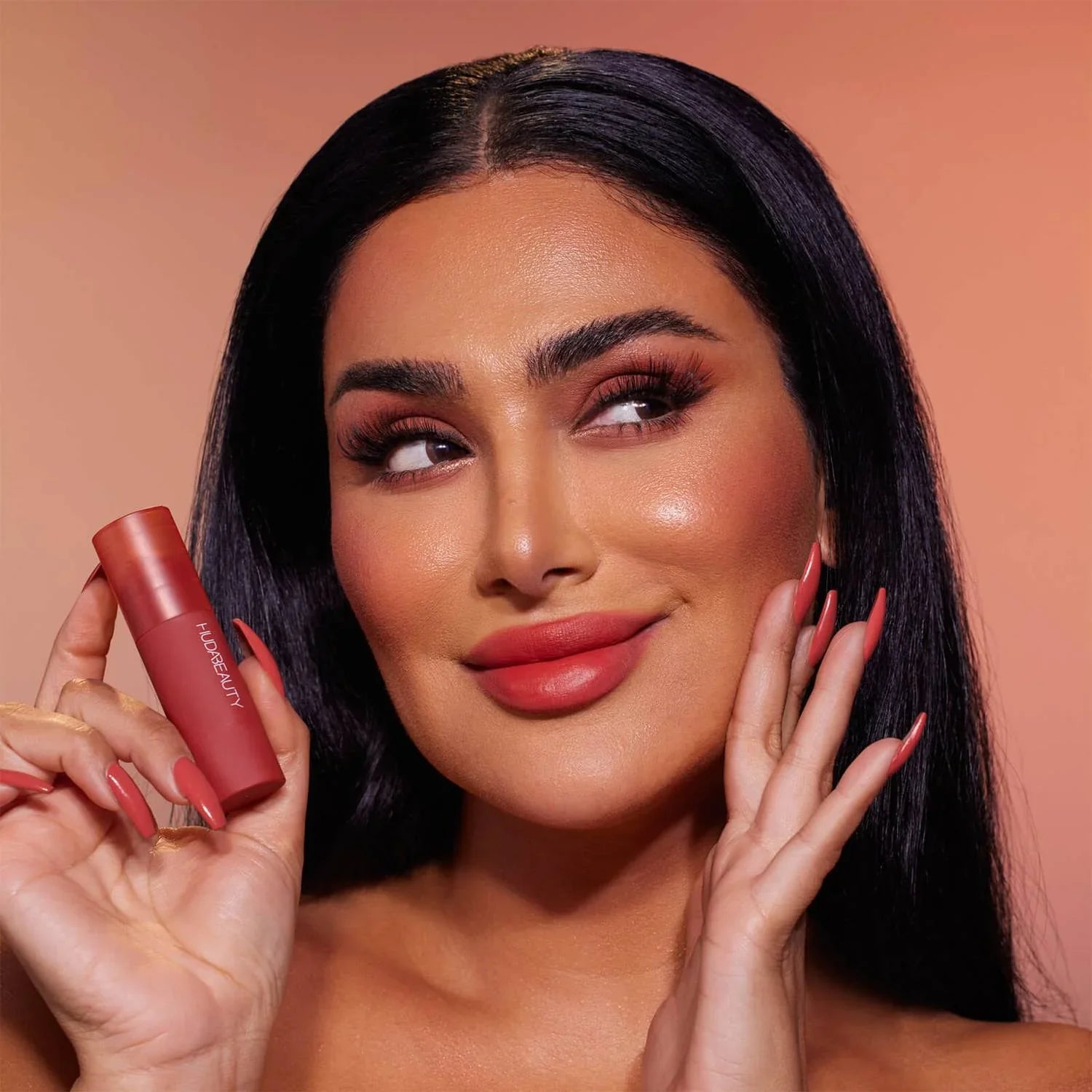 Huda Beauty Cheeky Tint Blush Stick- Baddie Berry - Rebel Red
