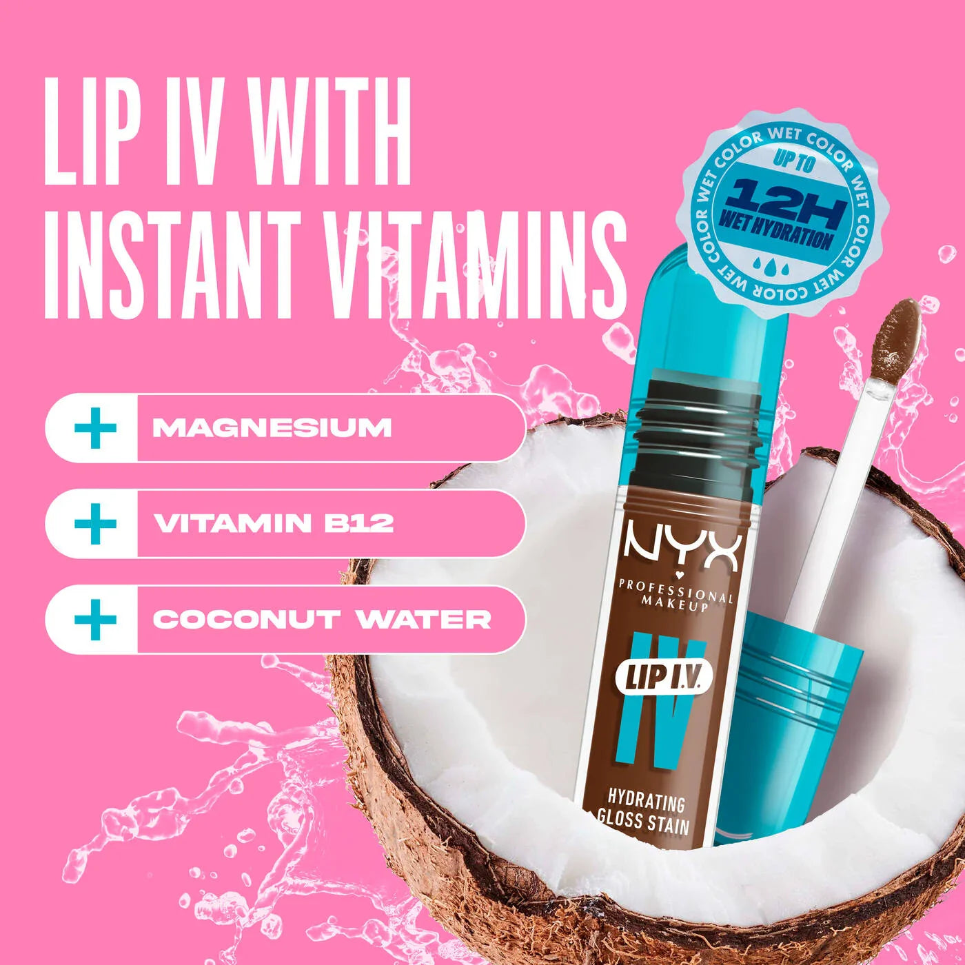 NYX- Lip I.V. Hydrating Lip Gloss Stain- 03 Splash N Spice