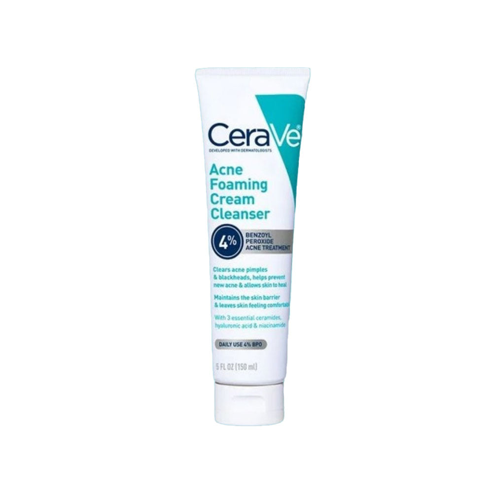 CeraVe Acne Foaming Cream Cleanser with 4% Benzoyl Peroxide (150ml)