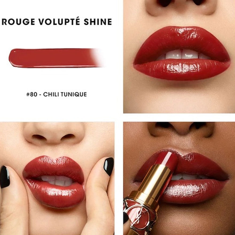 Yves Saint Laurent Rouge Volupté Shine Oil-in-Stick Lipstick Balm in 80 Chili Tunique