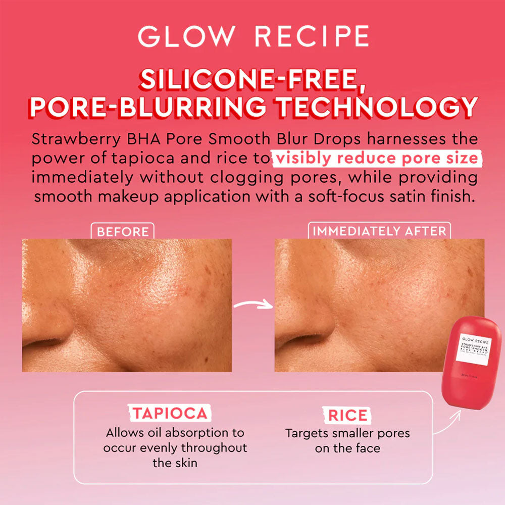 Glow Recipe Strawberry BHA Pore Smooth Blur Drops - 30ML