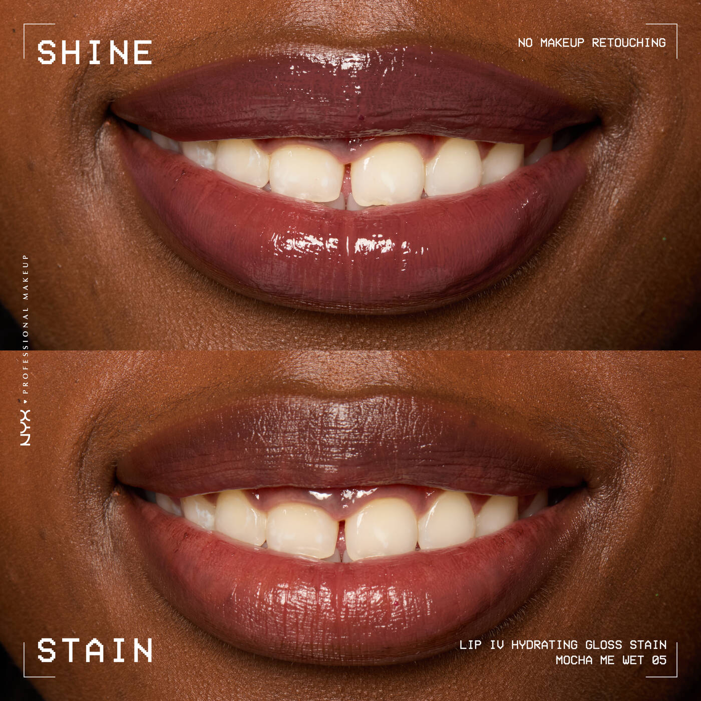 NYX- Lip I.V. Hydrating Lip Gloss Stain- 05 Mocha Me Wet