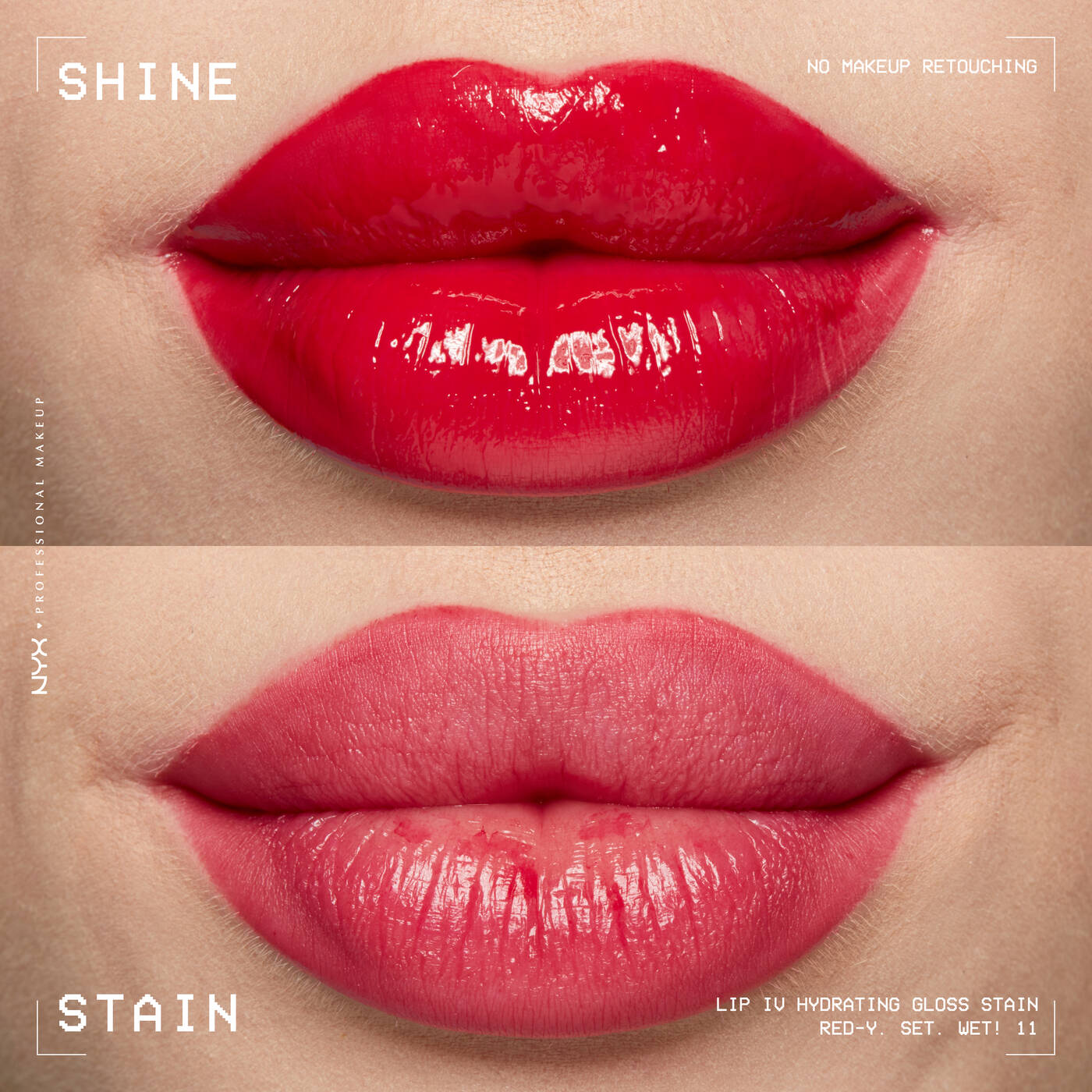 NYX- Lip I.V. Hydrating Lip Gloss Stain- 11 Red Y  Set Wet