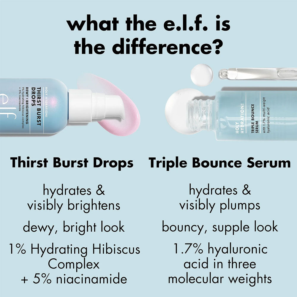e.l.f. Holy Hydration! Thirst Burst Drops – Dewy Brightening Serum (30ml)